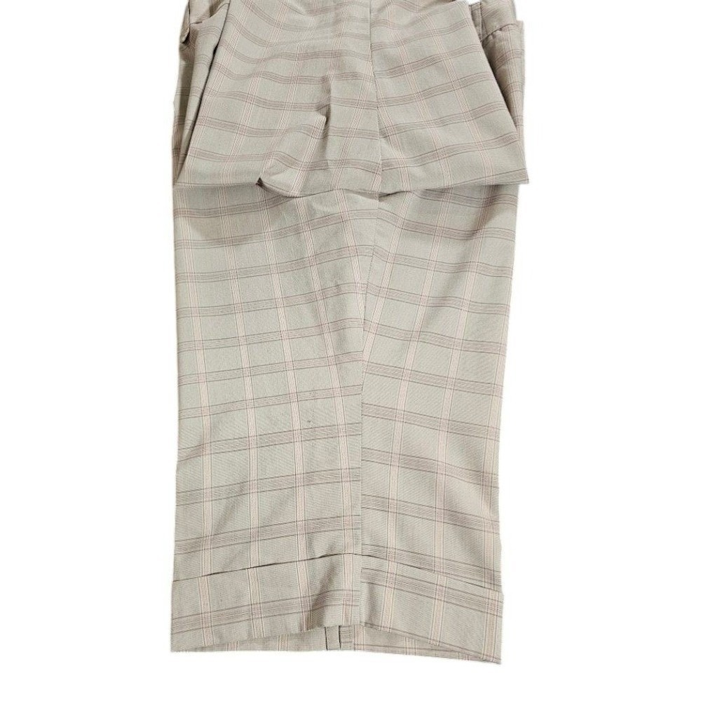 Danielle‎ B Plaid Capri Pants Womens 16 Tan Beige Cuffed Cropped Trousers - Picture 11 of 11